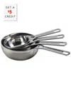 Le Creuset Set Of 4 Stainless Steel Measuring Cups With $5 Credit