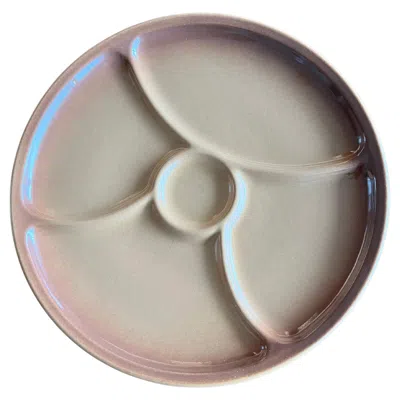 Pre-owned Le Creuset Set Of 4 Vintage  Divided Snack Plates For Sushi, Tapas. In Gray