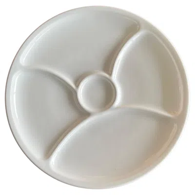 Pre-owned Le Creuset Set Of 4 Vintage  Divided Snack Plates For Sushi, Tapas. In Gray