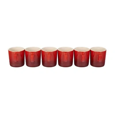Le Creuset Set Of 6 London Mugs (12 Oz. Each) In Cerise