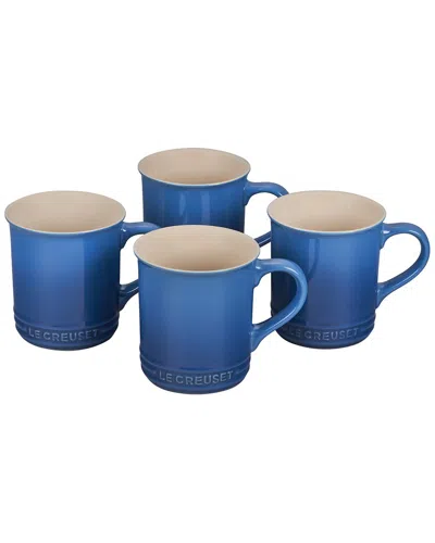 Le Creuset Set Of Four 14oz Mug Color Box In Blue