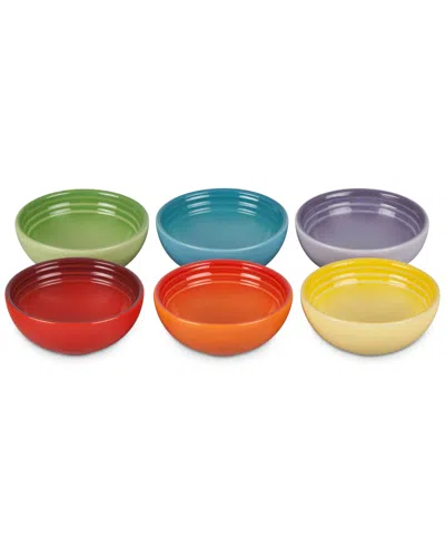 Le Creuset Set Of Six Stoneware Multi Color Pinch Bowls