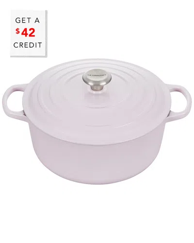 LE CREUSET LE CREUSET SHALLOT 5.5QT. SIGNATURE ROUND DUTCH OVEN WITH $42 CREDIT