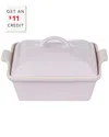 Le Creuset Shallot Heritage Covered Square Casserole With $11 Credit