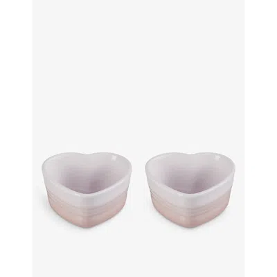 Le Creuset Shell Pink Heart Stoneware Ramekins Set Of Two