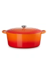 Le Creuset Signature 15 1/2-quart Oval Enamel Cast Iron French/dutch Oven In Orange