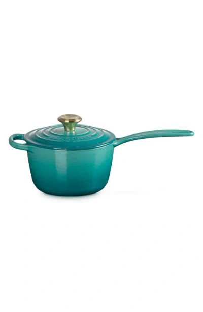 Le Creuset Signature 1.75-quart Enameled Cast Iron Saucepan In Blue