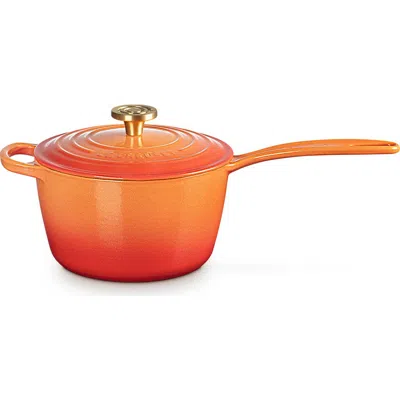 Le Creuset Signature 2.25.-quart Enameled Cast Iron Saucepan In Orange