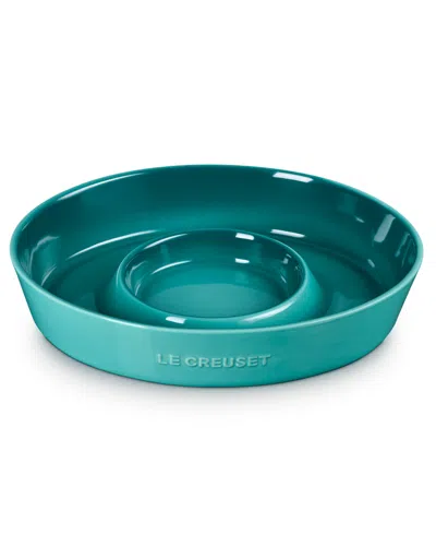 Le Creuset Signature 24 Oz. Oval Chip And Dip Platter In Blue