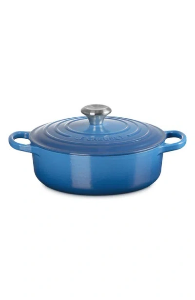 Le Creuset Signature 3.5-quart Round Enamel Cast Iron Dutch Oven In Blue
