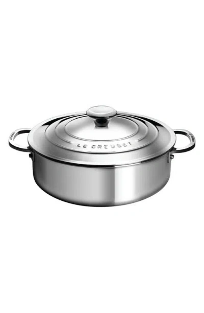 Le Creuset 4.5-qt. Stainless Steel Rondeau In Black Petrol