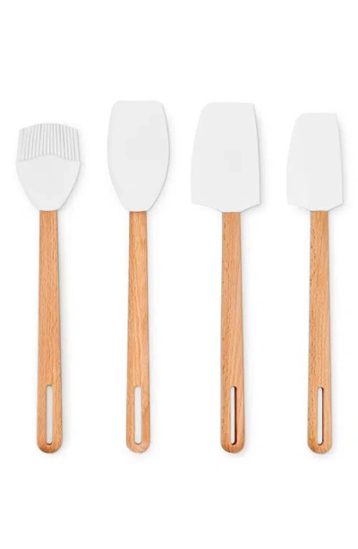 Le Creuset Signature 4-piece Silicone Tools Set In Brown