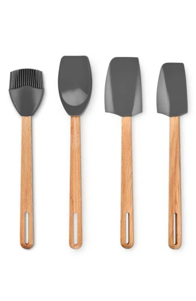 Le Creuset Signature 4-piece Silicone Tools Set In Gray