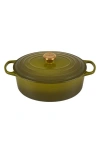 Le Creuset 6.75-qt. Signature Enameled Cast Iron Oval Dutch Oven In Olive