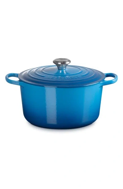 Le Creuset Signature 6.5-quart Round Enamel Cast Iron Dutch Oven In Blue
