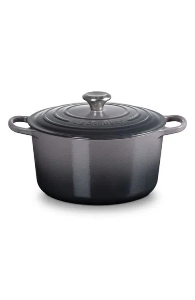 Le Creuset Signature 6.5-quart Round Enamel Cast Iron Dutch Oven In Gray