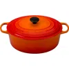 Le Creuset Signature 8-quart Oval Enamel Cast Iron French/dutch Oven In Flame