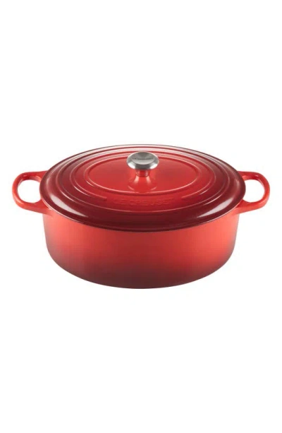 Le Creuset Signature 9 1/2 Quart Oval Enamel Cast Iron French/dutch Oven In Cerise