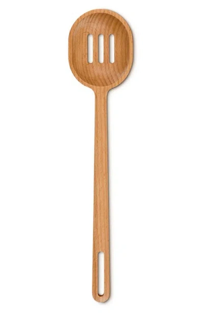 Le Creuset Signature Beech Wood Slotted Spoon In Nude