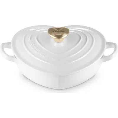 Le Creuset Signature Cast Iron Heart Cocotte In White