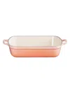 Le Creuset Signature Cast Iron Rectangular Roaster In Peche