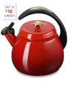 Le Creuset Enamel On Steel 2.2 Qt. Cloche Tea Kettle In Red