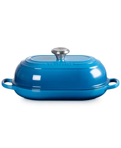 Le Creuset Signature Enameled Cast Iron 4 Oz. Oval Bread Oven In Blue