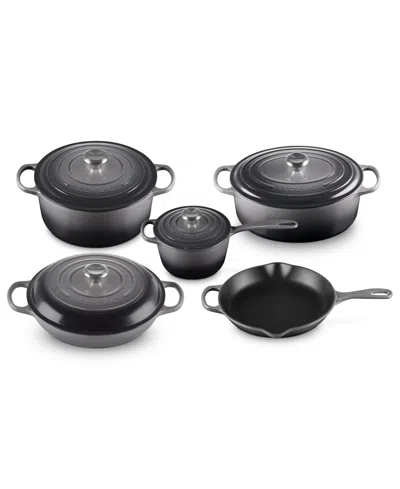Le Creuset Signature Enameled Cast Iron 9-piece Cookware Set In Gray