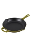 Le Creuset Signature Handle 10 1/4 Inch Enamel Cast Iron Skillet In Blue