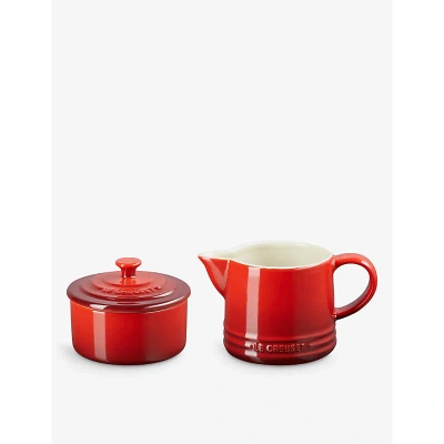 Le Creuset Cerise Signature Milk And Sugar Stoneware Set