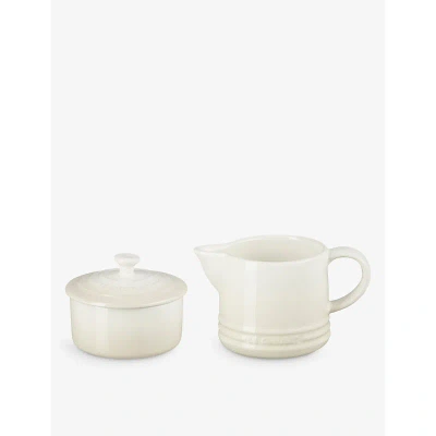 Le Creuset Meringue Signature Milk And Sugar Stoneware Set In Meringue
