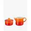 Le Creuset Volcanic Signature Milk And Sugar Stoneware Set In Volcanic