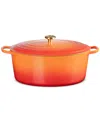 Le Creuset Signature 15.5-qt. Flamme Doree Oval Oven With Crucible Knob In Flamme Dor