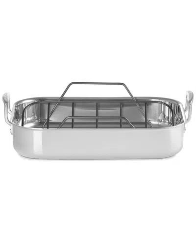 Le Creuset Signature Rectangular 10.4 X 4.2in Roaster And Rack With $14 Credit In White