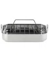 Le Creuset Signature Rectangular 13.8 X 4.5in Roaster And Rack With $18 Credit In White