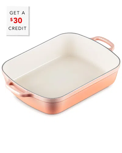 Le Creuset Signature Rectangular 5.25qt Roaster With $30 Credit In Pink