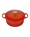 Le Creuset Signature 4.5-quart Round Enamel Cast Iron Dutch Oven In Flame