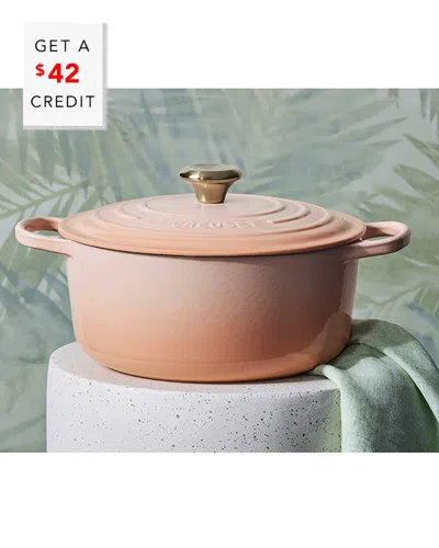 Le Creuset Signature Round 5.5qt Dutch Oven With $42 Credit In Pink