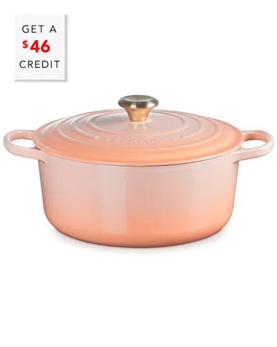 Le Creuset Signature Round 7.25qt Dutch Oven With $46 Credit In Pink
