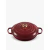 Le Creuset Garnet Signature Shallow Cast-iron Casserole Dish 26cm In Garnet