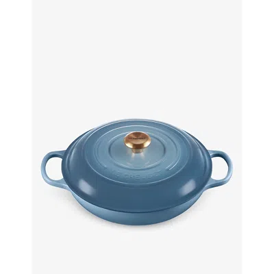 Le Creuset Chambray Signature Shallow Cast-iron Casserole Dish In Chambray