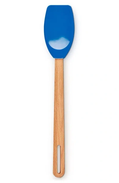 Le Creuset Signature Silicone & Wood Spatula Spoon In Blue
