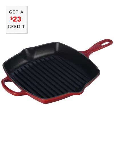 Le Creuset 10.25 Signature Iron Handle Skillet With $22 Credit In Red