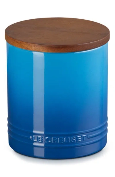 Le Creuset Signature Stoneware 1.2-quart Storage Canister In Blue