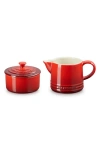 Le Creuset Cerise Signature Cream & Sugar Set With $6 Credit