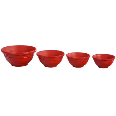 Le Creuset Silicone 4 Piece Prep Bowl Set In Cerise