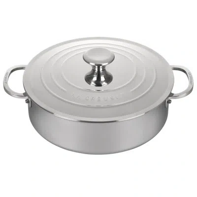 Le Creuset Stainless Steel 4.5 Qt. Rondeau With Lid In Silver