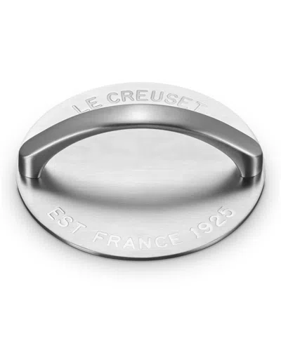 Le Creuset Stainless Steel Grill Press In Silver