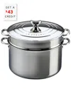 Le Creuset Stainless Steel 9qt Stockpot & Colander With $43 Credit