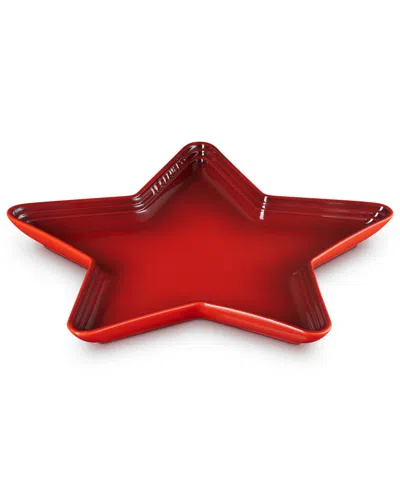 Le Creuset Stoneware 13.5" Star Serving Platter, Exclusively At Macy's In Red